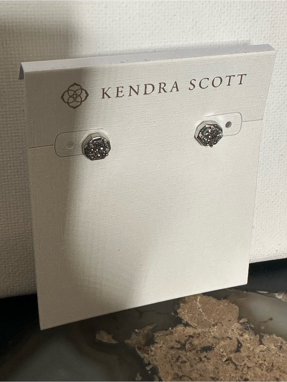 Kendra Scott Silver Hex Druzy Stud Earrings - Picture 3 of 5
